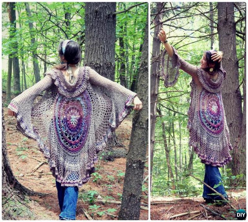 Crochet Circular Vest Sweater Jacket