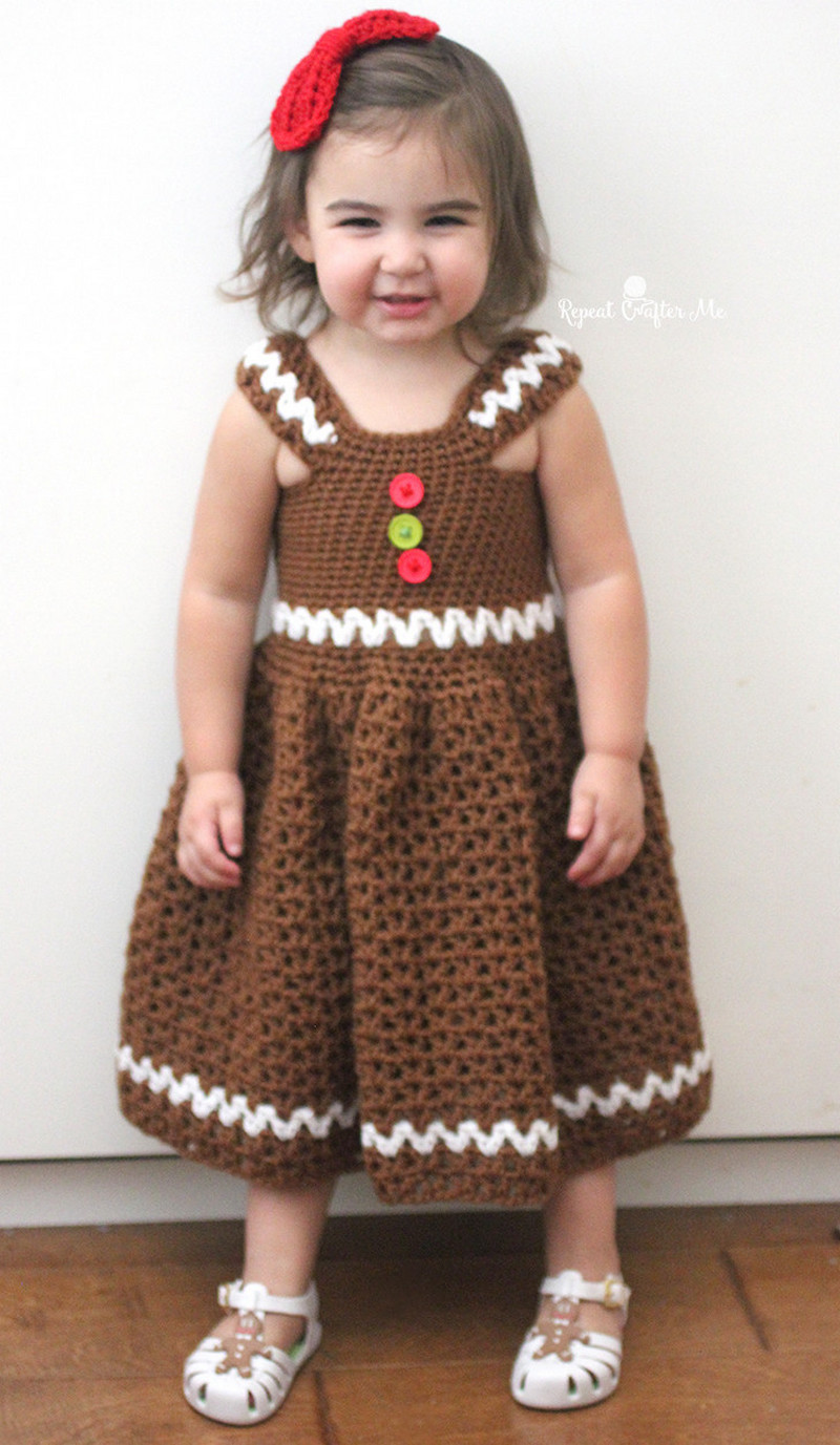 Crochet Gingerbread Girl Frock