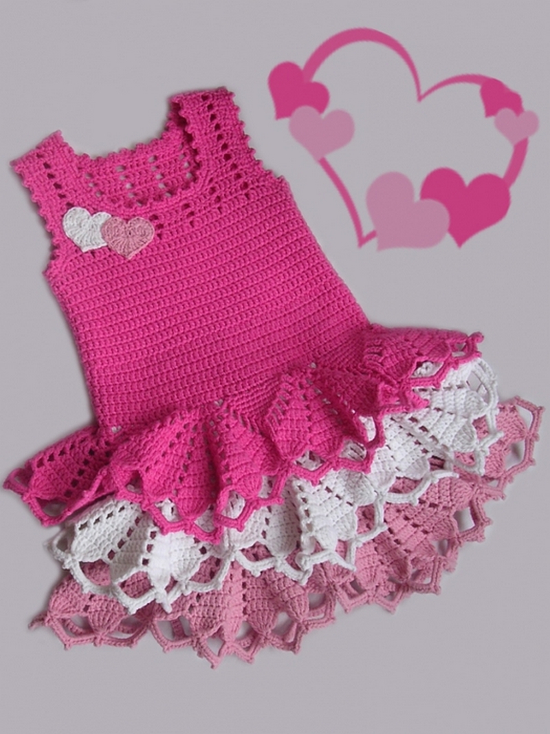 Crochet SweetHeart Frock