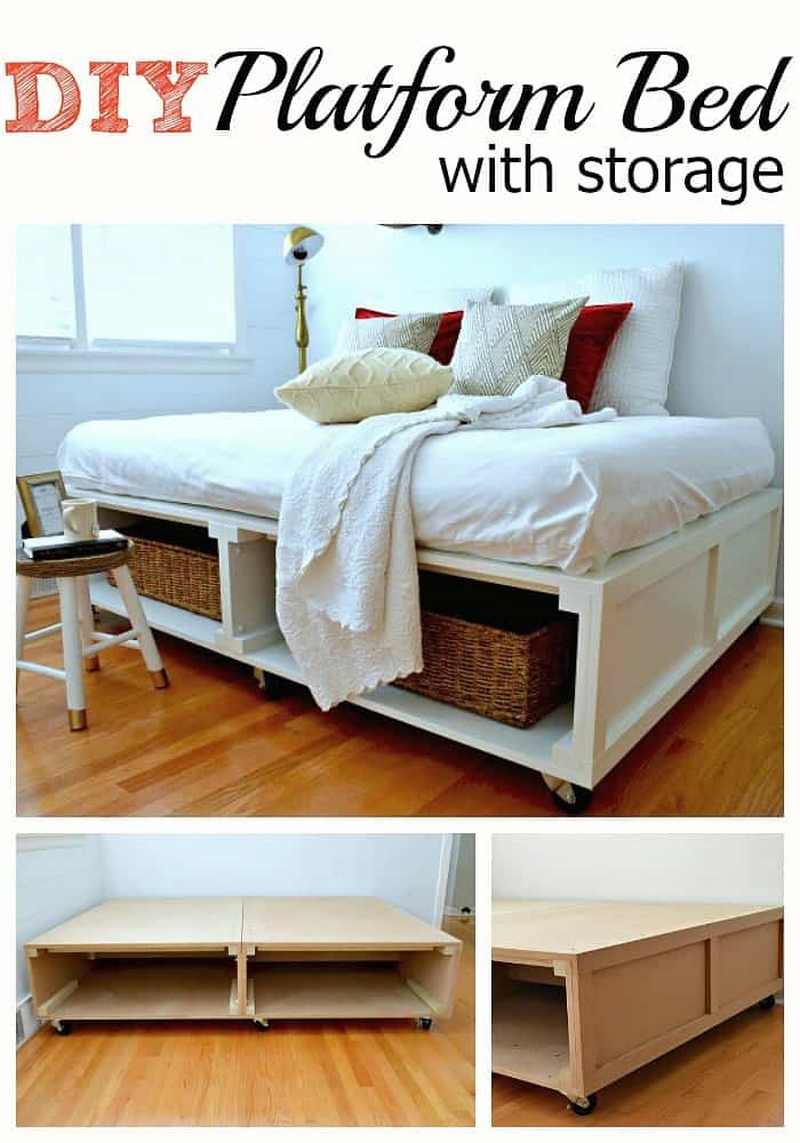DIY Plateform Bed with Storage