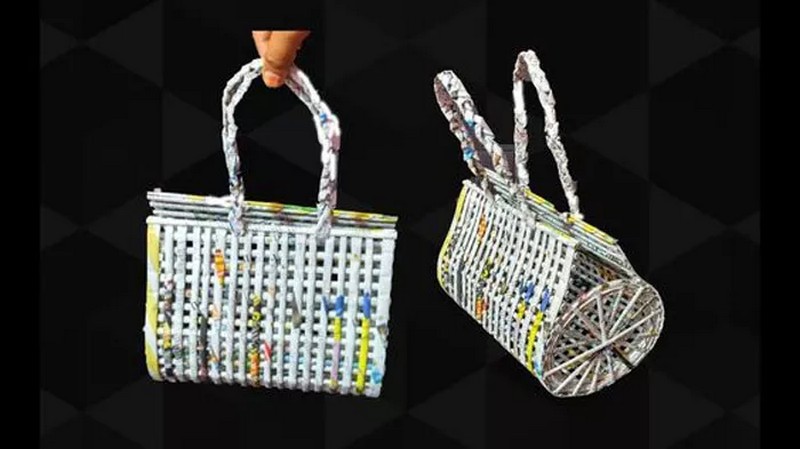 Hand Bag Using Newspaper
