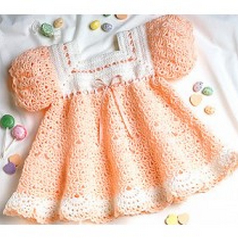 Peach Sherbet Baby Frock