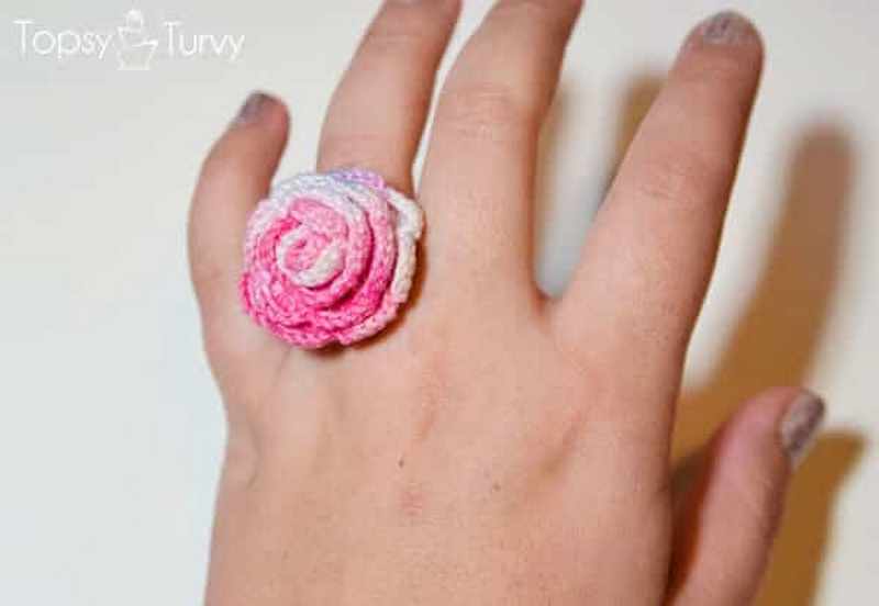 10 Thread Crochet Rose Ring Pattern