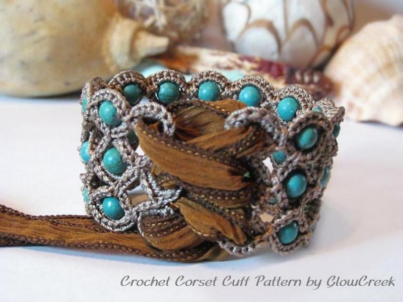 14 Crochet Corset Cuff Bracelet