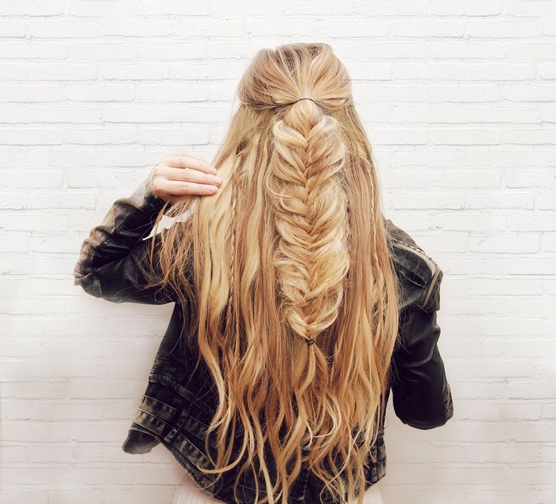 14 Half-Up Fishtail Braid Hair