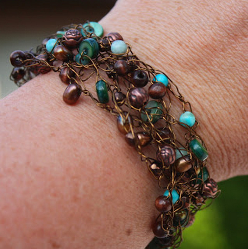 28 Crocheted Wire Bracelet