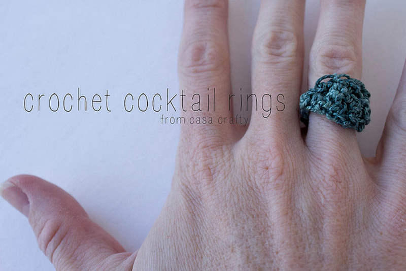 4 Crochet Cocktail Rings