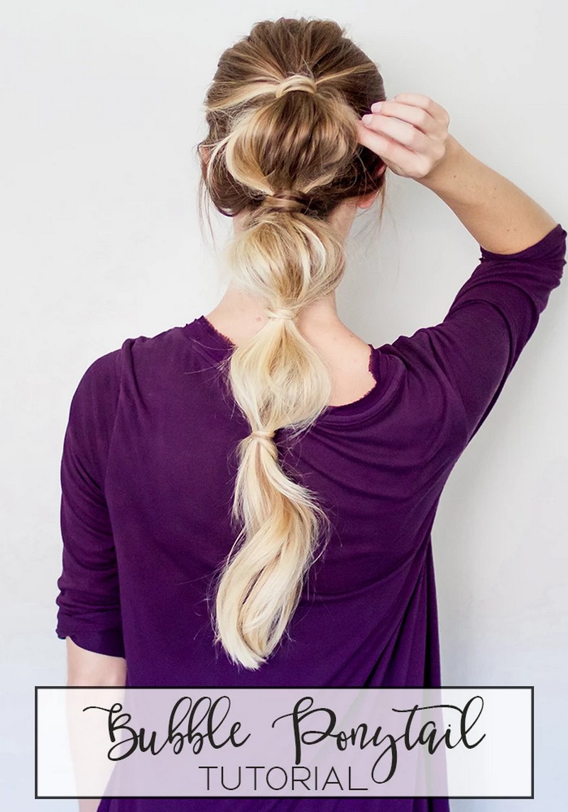 7 Easy Bubble Ponytail Hairstyle