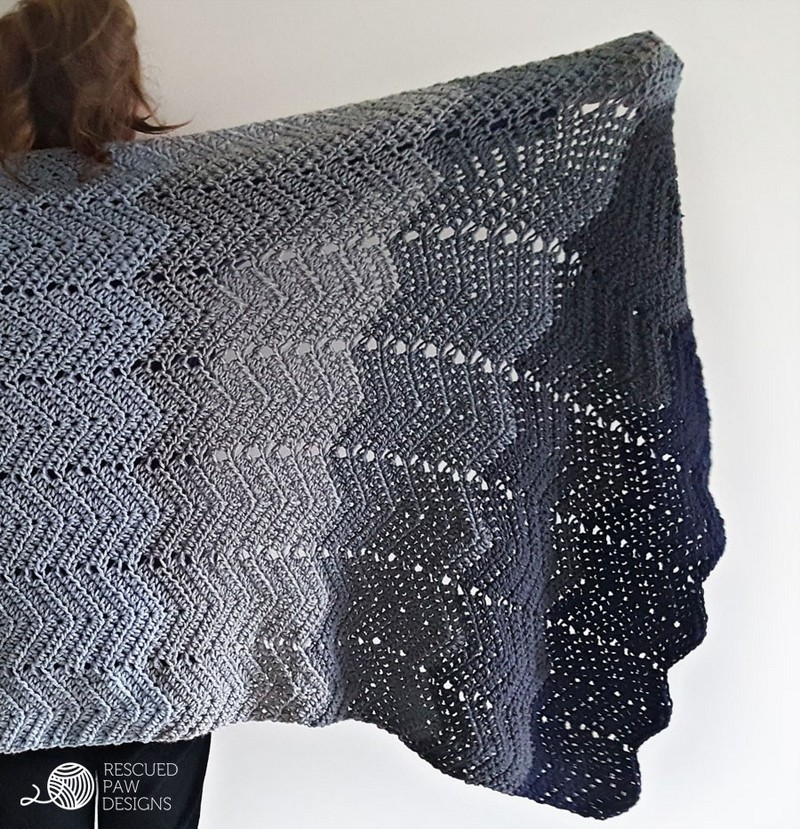 The Ombre Ripple Crochet Blanket