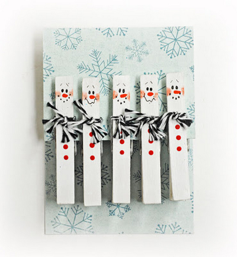 13 DIY Snowman Clothespins