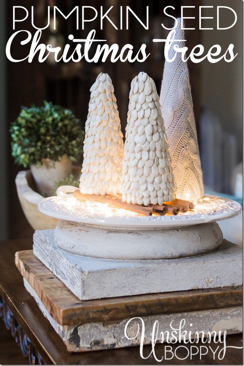 21 Pumpkin Seed Christmas Trees