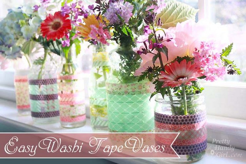 24 Simple Washi Tape Vases