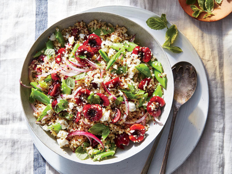 28 Mixed Grain, Cherry, and Snap Pea Salad