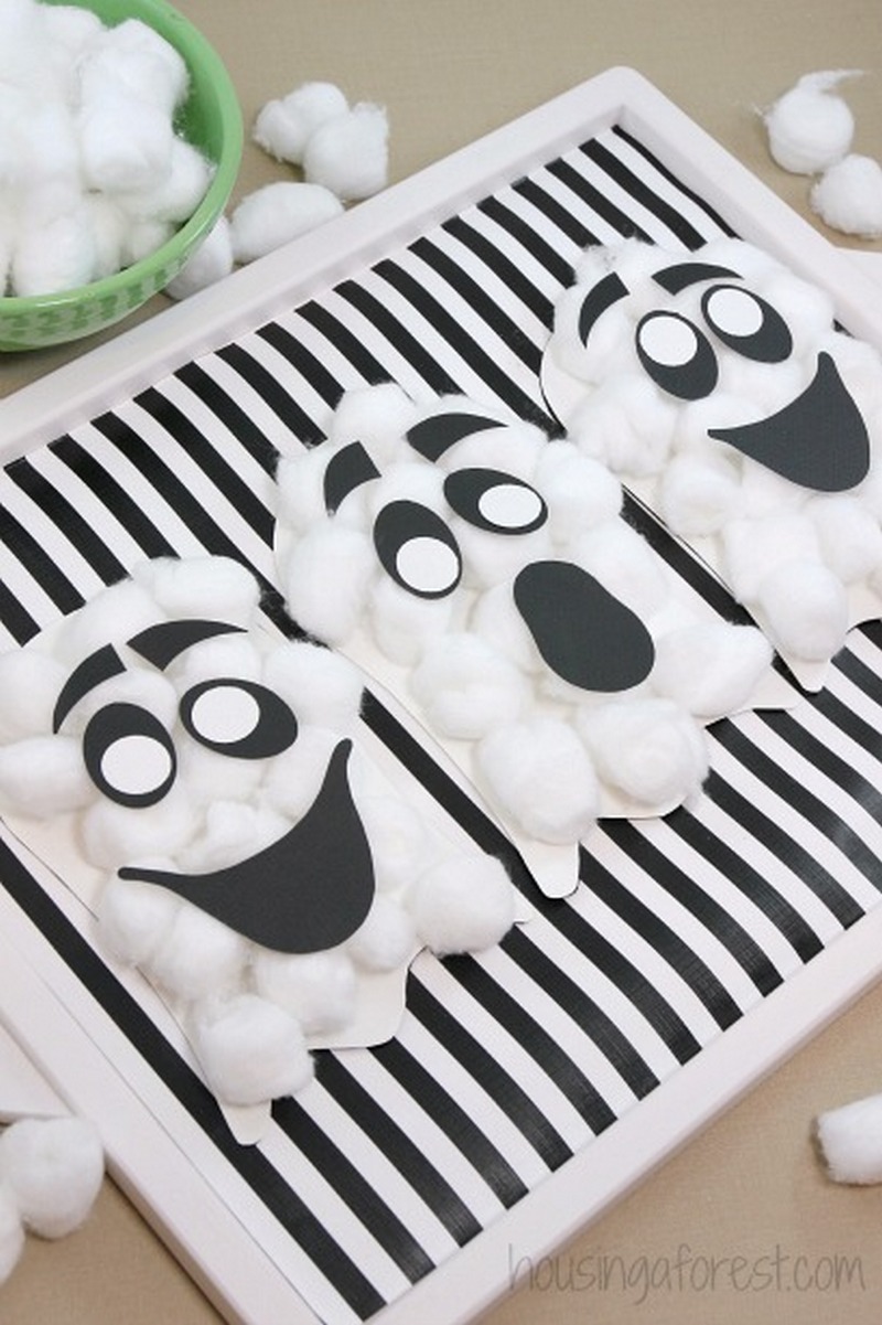 29 Cotton Ball Ghost Craft