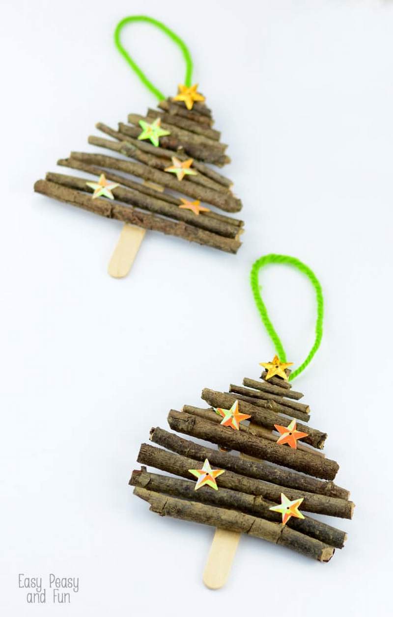 29 Popsicle Stick and Twigs Christmas Tree