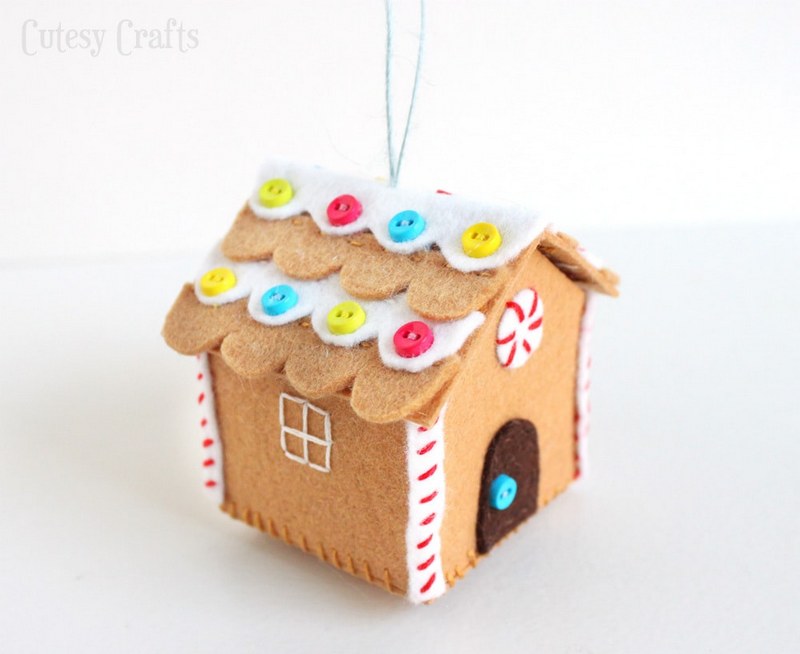 36 Felt Gingerbread House Ornament
