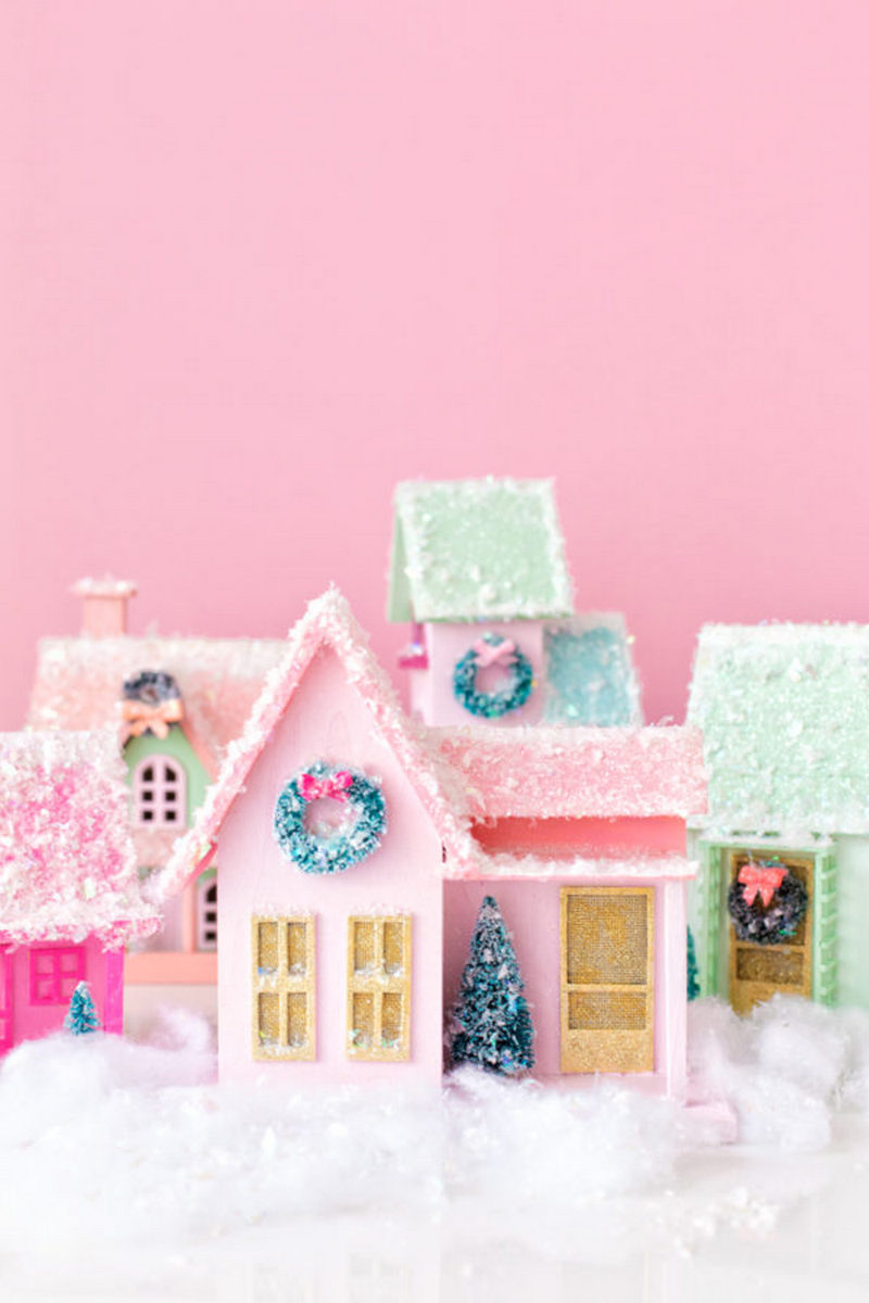 39 DIY Colorful Christmas Village