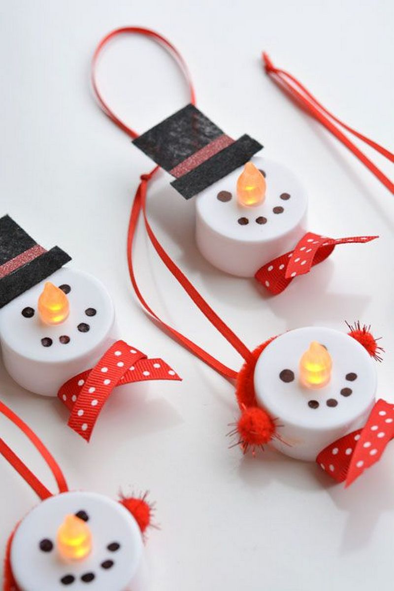 6 Tea Light Snowman Ornaments