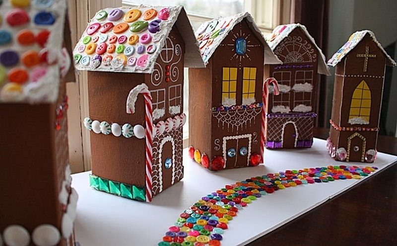 7 Recycled Village Of Gingerbread Houses