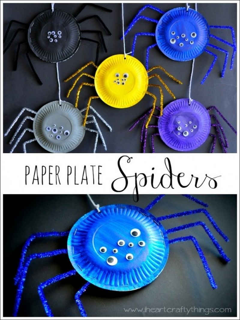 8 Paper Plate Spiders