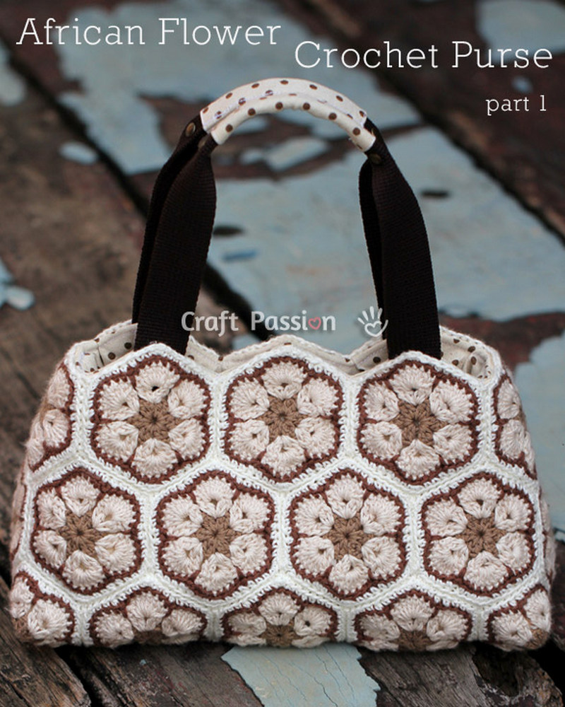 8. African Flower Crochet Purse
