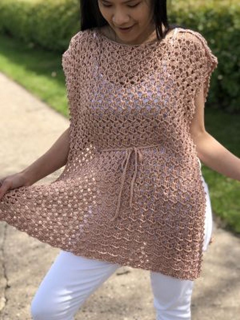 18. Crochet Poncho Summer Top